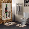 Mexico Cactus Leopard Print Background Shower Curtain for Travel Bathroom