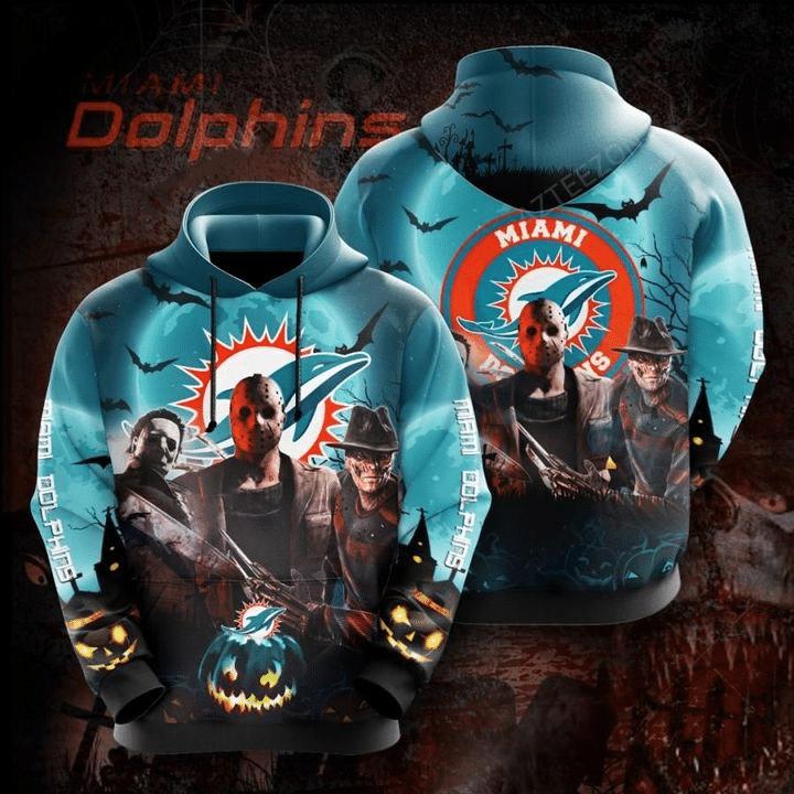 Miami Dolphins 3D All Over Print Halloween Hoodie, Perfect Gift For Fans
