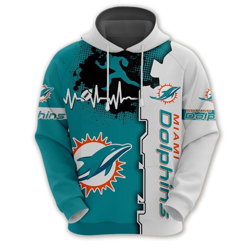 Miami Dolphins 3D All Over Print Zip Hoodie For Nfl Fans, Perfect Gifts For Fans