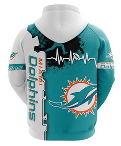 Miami Dolphins 3D All Over Print Zip Hoodie For Nfl Fans, Perfect Gifts For Fans