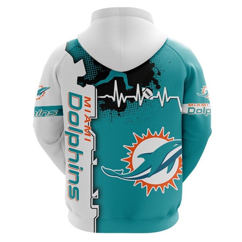 Miami Dolphins 3D All Over Print Zip Hoodie For Nfl Fans, Perfect Gifts For Fans