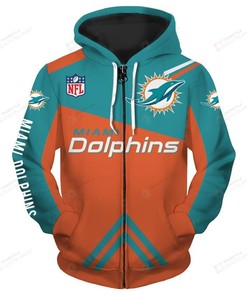 Miami Dolphins 3D All Over Print Zip-Up Hoodie, Eye-Catching Gifts For Fans