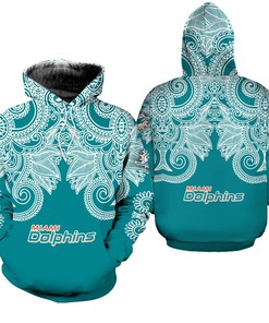 Miami Dolphins 3D Bandana Skull Limited Edition Hoodie