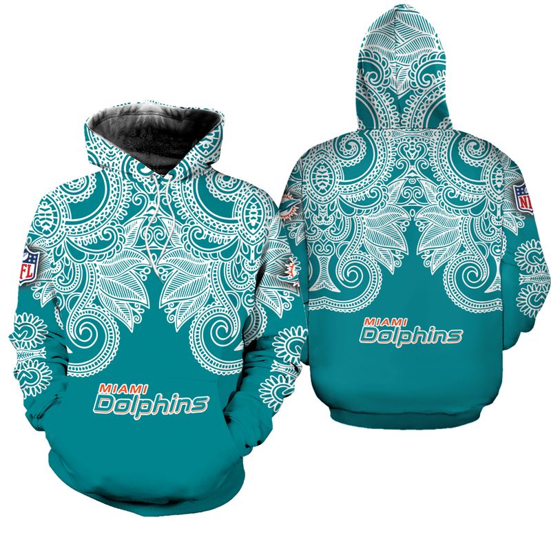 Miami Dolphins 3D Bandana Skull Limited Edition Hoodie