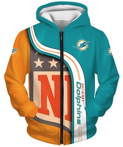 Miami Dolphins 3D Hoodie Pullover Zip Hoodie Nfl For Fans, Perfect Gifts For Fans