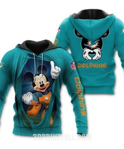 Miami Dolphins 3D Hoodie With Limited Edition Design Featuring Mickey