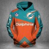 Miami Dolphins 3D Printed All Over Zip-Up Hoodie, Cool Gifts For Fans