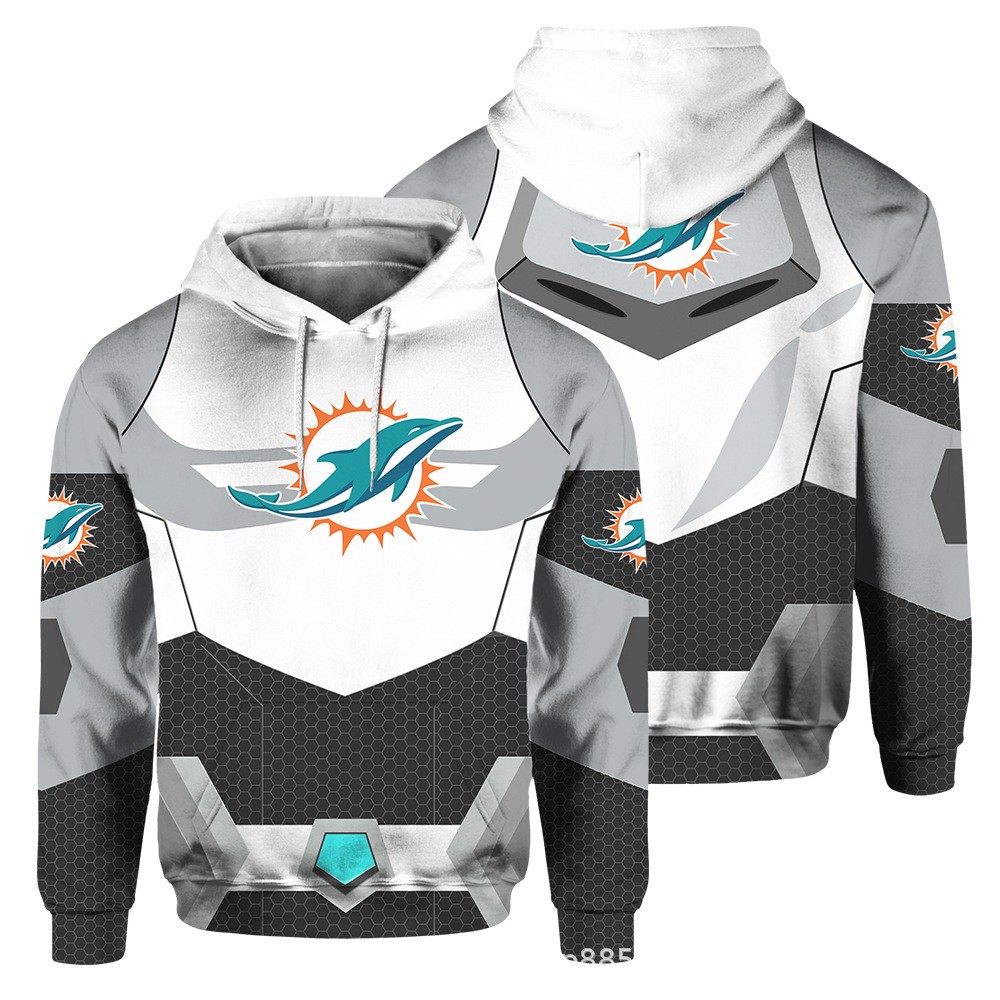 Miami Dolphins 3D Printed Pocket Pullover Hoodie In Stunning Design