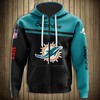 Miami Dolphins 3D Skull Hoodie For Fans With All Over Print