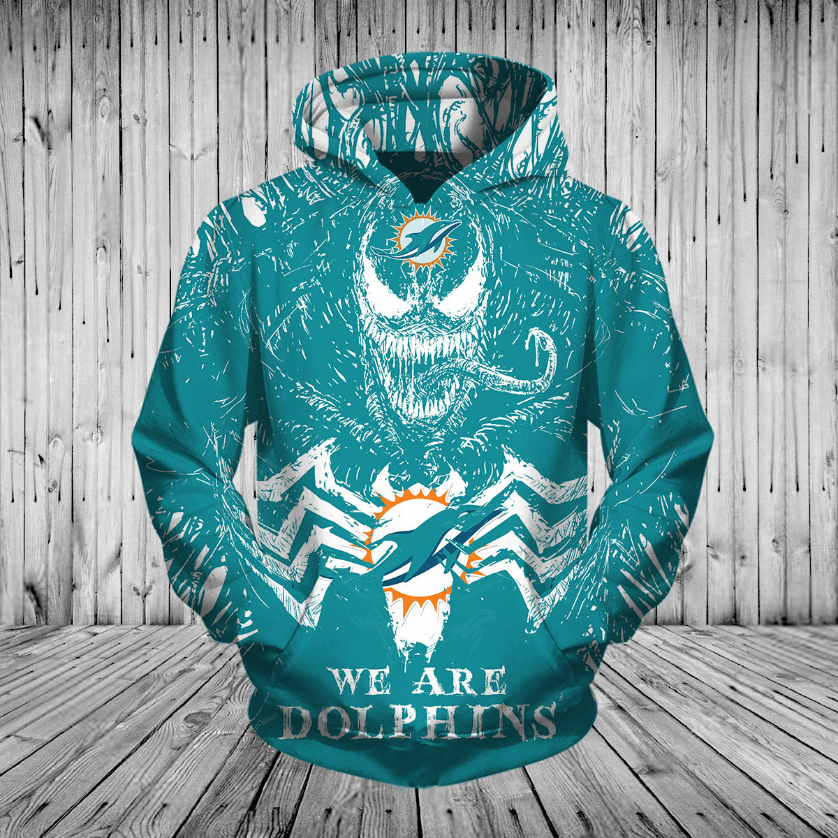 Miami Dolphins 3D Venom Pullover Hoodie - Unleash Your Inner Fan