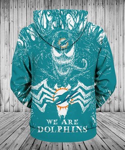 Miami Dolphins 3D Venom Pullover Hoodie - Unleash Your Inner Fan