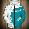 Miami Dolphins 3D Zip Hoodie Pullover Gift For Fans - Stay Warm And Stylish 
