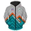 Miami Dolphins 3D Zip Hoodie Pullover In Various Sizes - Perfect For Any Fan 