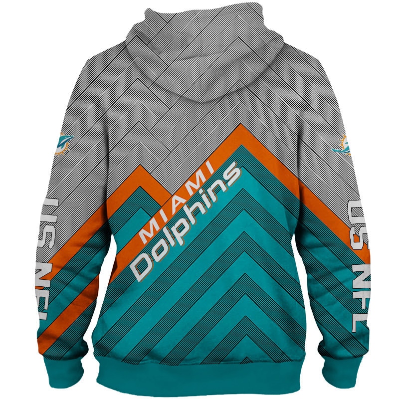 Miami Dolphins 3D Zip Hoodie Pullover In Various Sizes - Perfect For Any Fan