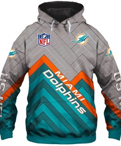 Miami Dolphins 3D Zip Hoodie Pullover In Various Sizes - Perfect For Any Fan