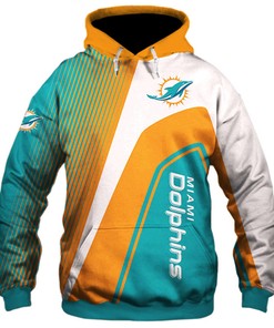 Miami Dolphins 3D Zip Hoodie Pullover With All Over Print