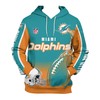 Miami Dolphins 3D Zip Hoodie With Cute Flame Balls Graphic - Stand Out From The Crowd 