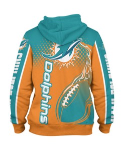 Miami Dolphins 3D Zip Hoodie With Cute Flame Balls Graphic - Stand Out From The Crowd
