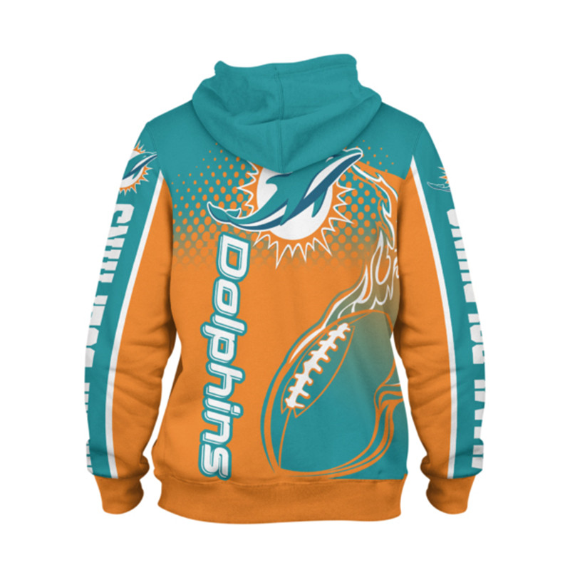 Miami Dolphins 3D Zip Hoodie With Cute Flame Balls Graphic - Stand Out From The Crowd