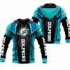 Miami Dolphins All Over Print 3D Hoodie For Fans With Skull Design
