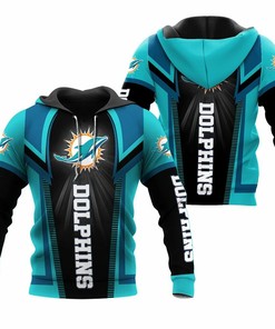 Miami Dolphins All Over Print 3D Hoodie For Fans With Skull Design