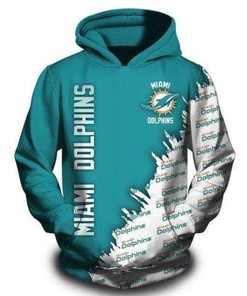 Miami Dolphins All Over Print 3D Hoodiem, Custom Name Hoodie