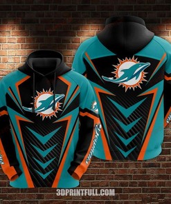 Miami Dolphins All Over Print Hoodie With Team Logo In 3D