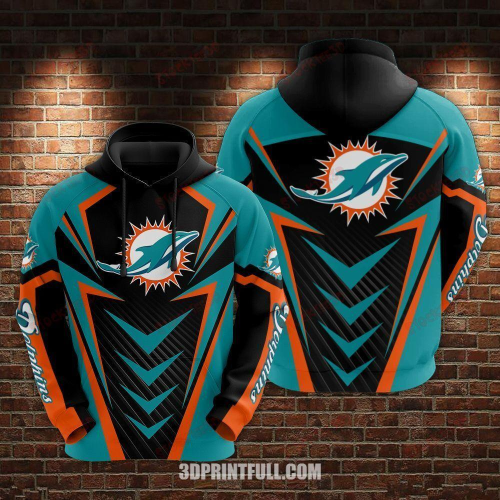 Miami Dolphins All Over Print Hoodie With Team Logo In 3D