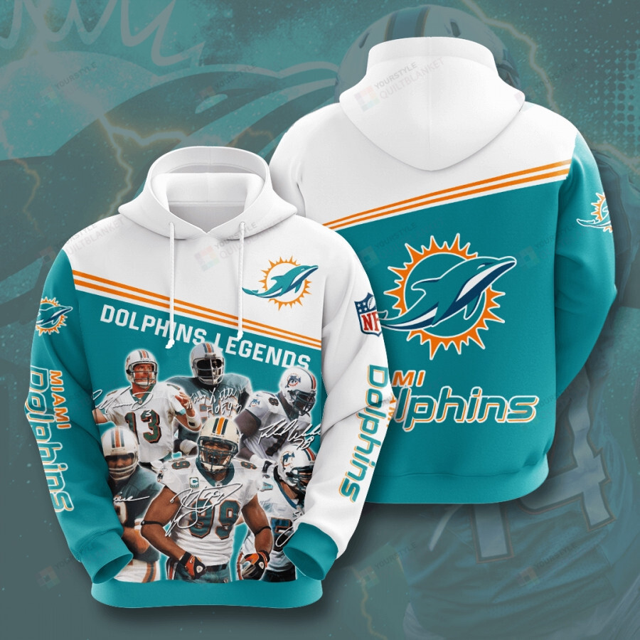 Miami Dolphins All Over Print Hoodie - Zip-Up Hoodie Gifts For Fans