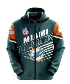 Miami Dolphins All Over Print Zip-Up Hoodie - Ideal Gift For Fans