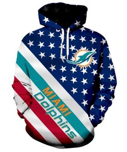 Miami Dolphins American Flag 3D Hoodie - Show Your Patriotism!