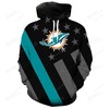 Miami Dolphins American Flag All Over Print 3D Hoodie For Fan