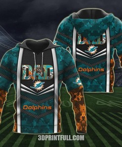 Miami Dolphins American Flag All Over Print 3D Hoodie With Disney Mickey
