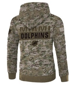 Miami Dolphins Army Graphic Zip Hoodie Pullover - A Great Gift For Fans