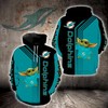 Miami Dolphins Baby Yoda All Over Print 3D Hoodie