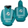 Miami Dolphins Bandana Skull Hoodie Limited Edition With Custom All Over Print Hoodie