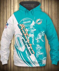 Miami Dolphins Cartoon Player All Over Print 3D Hoodie Zip Hoodie
