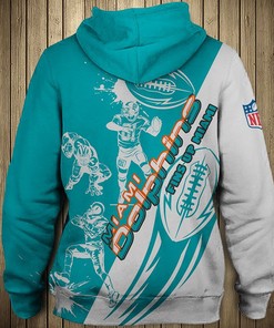 Miami Dolphins Cartoon Player All Over Print 3D Hoodie Zip Hoodie