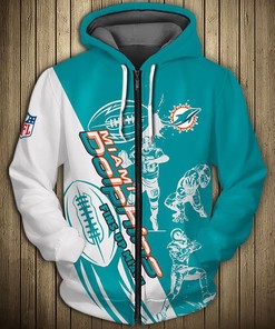 Miami Dolphins Cartoon Player All Over Print 3D Hoodie Zip Hoodie