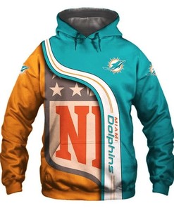 Miami Dolphins Cruved Stripes 3D Hoodie - Add Some Curves To Your Look