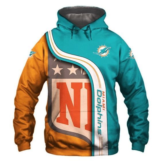 Miami Dolphins Cruved Stripes 3D Hoodie - Add Some Curves To Your Look