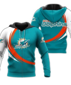 Miami Dolphins Curve Graphic Hoodie - Embrace The Boldness Of Your Team