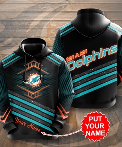 Miami Dolphins Custom All Over Print 3D Hoodie Custom Name
