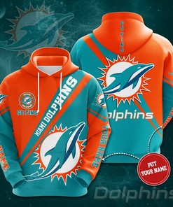 Miami Dolphins Custom All Over Print 3D Hoodie Go Fins Personalized