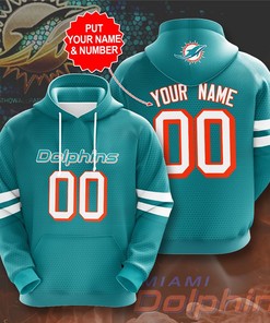 Miami Dolphins Custom All Over Print 3D Hoodie Personalized Custom Your Name
