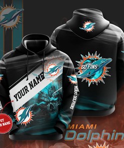 Miami Dolphins Custom All Over Print 3D Hoodie Your Name Personalized