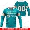 Miami Dolphins Custom Name & Number 3D Hoodie - Gift For Fans