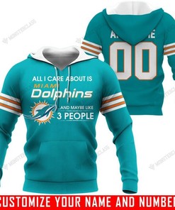 Miami Dolphins Custom Name & Number 3D Hoodie - Gift For Fans