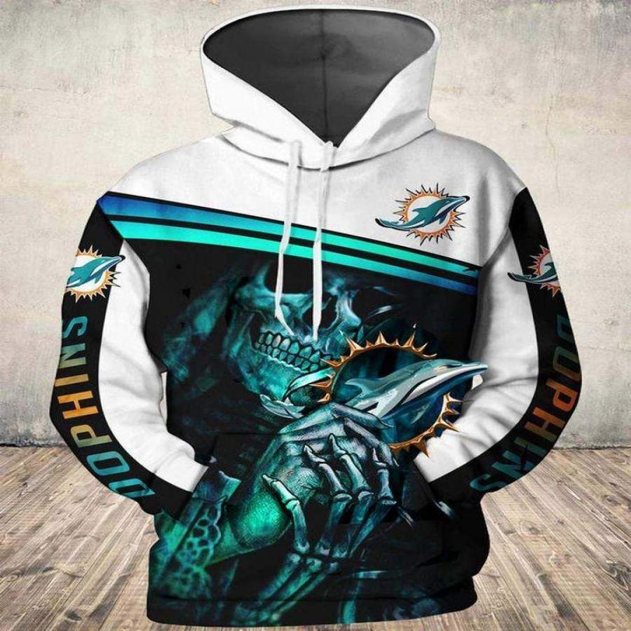 Miami Dolphins Death 3D Hoodie For Fans With All Over Print