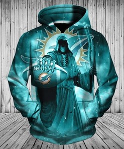 Miami Dolphins Death Skull 3D Hoodie With All Over Print